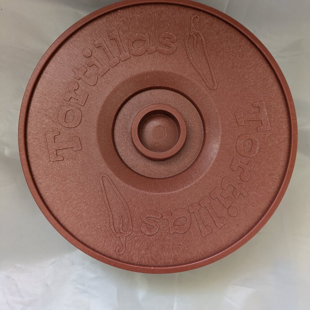 Vintage IMUSA Tortilla Warmer Container 8.5 inch Diameter Orange Red